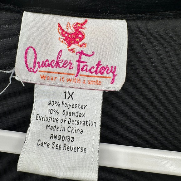 Quacker Factory Womens Velvet Duster Sz 1X Black Beaded Trim Luxe Evening Jacket - Picture 3 of 7